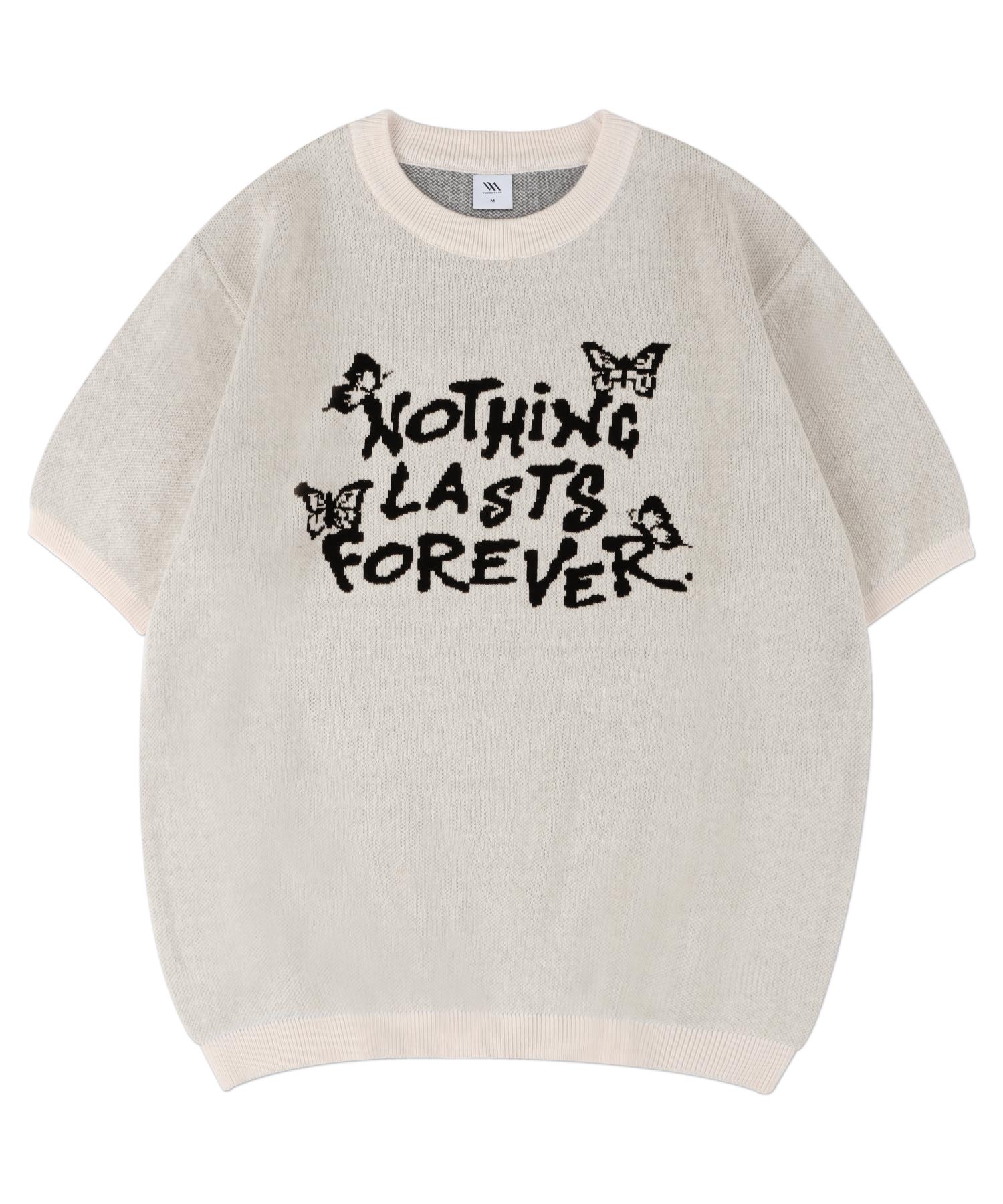Benhit Nothing Jacquard Knit Half Tee [Ivory] Ivory/M