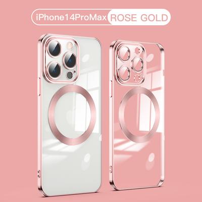 Capa magnética moderna para 14 Magsafe Capa transparente para iPhone 14 13 12 11 Pro Max 14 Plus Chapeamento transparente de silicone macio capa de carregamento sem fio