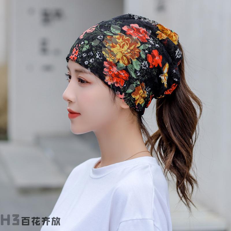 

Multi-purpose breathable thin women s face mask, summer sun protection, multifunctional lace neck scarf, outdoor multifunctional women s neck cover High-elasticity lace prin