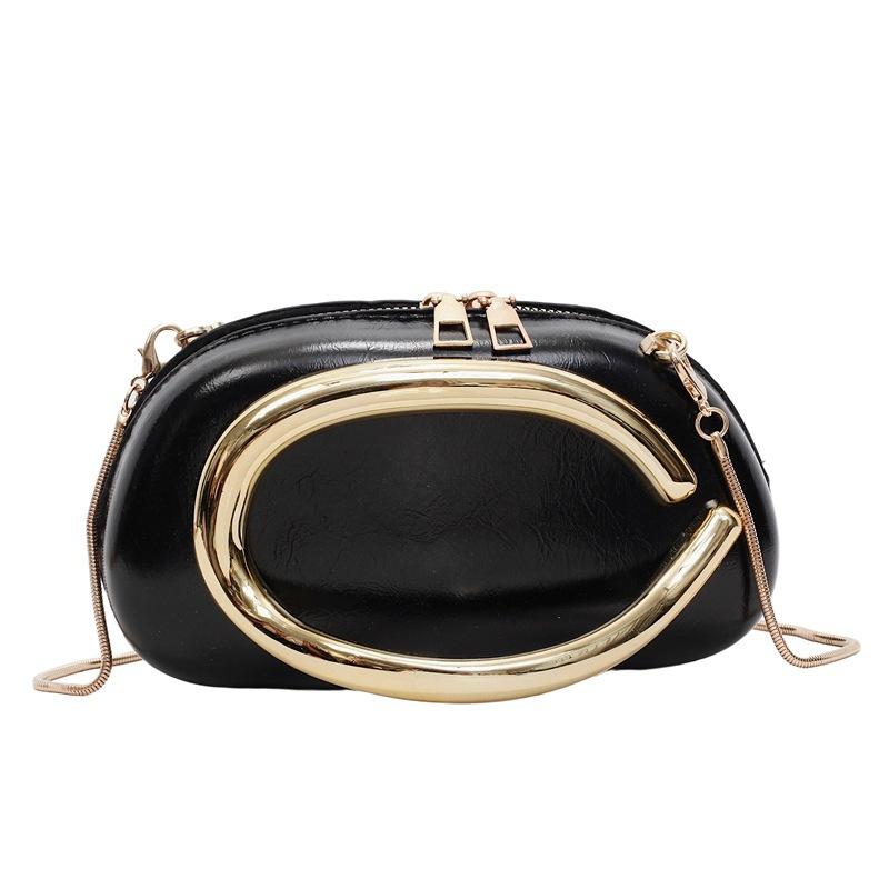 

New fashion niche bag femininity chain bag highend dinner bag retro versatile shoulder messenger bag чёрный