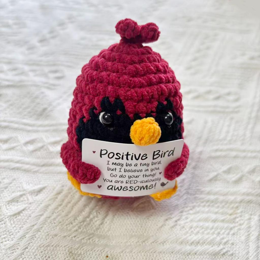 Niedliche Häkel-Emotional-Support-Gans Umarmungs-Puppe Desktop-Ornament Lustige Handgewebte Gestrickte Gänsevogel-Puppe Heimzimmer-Dekoration