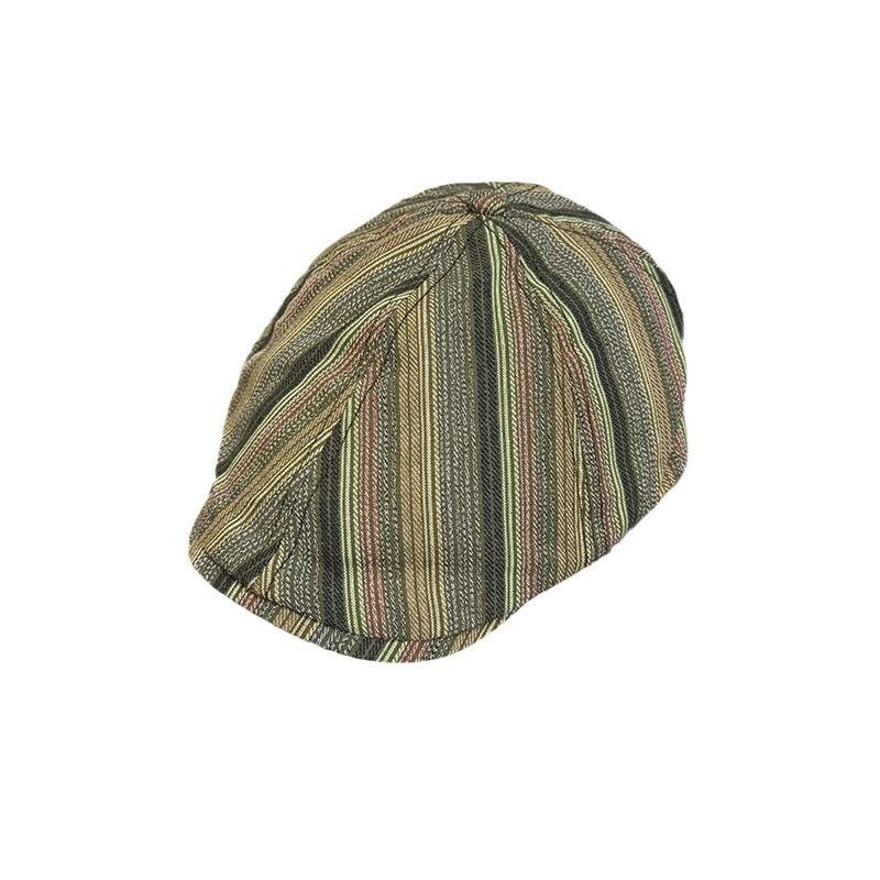 Vintage Japanese Striped Baseball Cap With Sun Protection For Summer Casuals