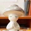 Zen Meditation Mushroom Sculpture Resin Mushroom Figurine for Living Room Home Office Desk Patio Garden Decor