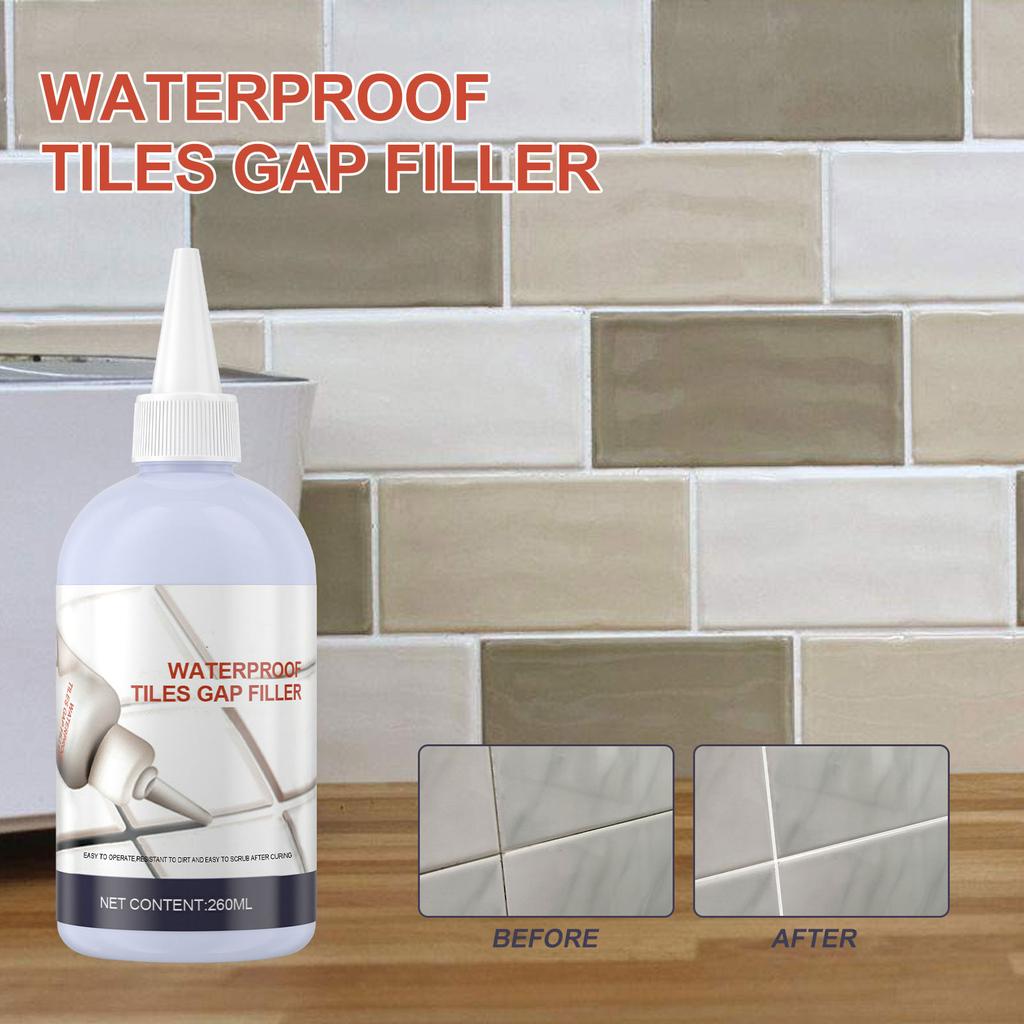Water-Resistant Tile Grout Paint Grout Filler Tube Tile Gap Repair Waterproof White Agent for Bathroom Wall Tiles