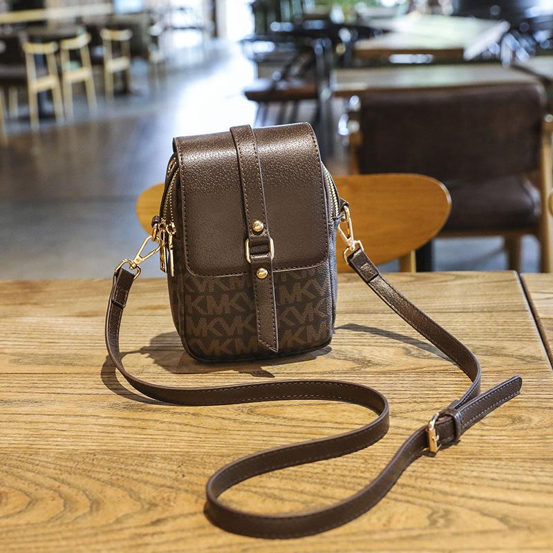 Letná vertikálna taška na telefón, Retro a módna, Ľahko sa kombinuje, Jednoramenná crossbody taška s potlačou, Viacvrstvová peňaženka na mince pre ženy