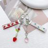 Sweet Ribbon Strawberry Keychain Pendant Cute Decoration Pendant Bone Charm