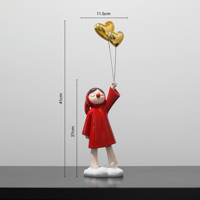 Creative Balloon Girl Home Decoration Living Room TV Cabinet Porch Light Luxury Decoration Office Desktop Decoration