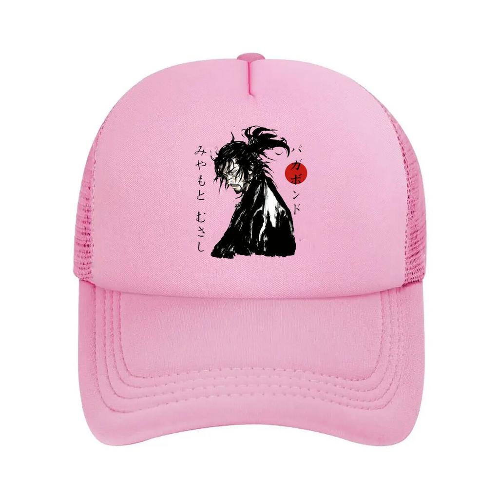Japanese Samurai Anime Portrait Red Sun Graphic Mesh Baseball Cap For Womens Unisex FeUnisex Beach Dad Hat Hip Hop