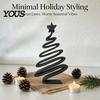 Decorative Table Decor 3D Printed Minimalist Christmas Tree Desktop Ornament, Modern Holiday Handcrafted Figurines Sign for Living Room Bedroom