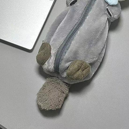 Pencil Pouch Cartoon Sea Otter Shape Pencil Case Large Capacity Zipper Closure