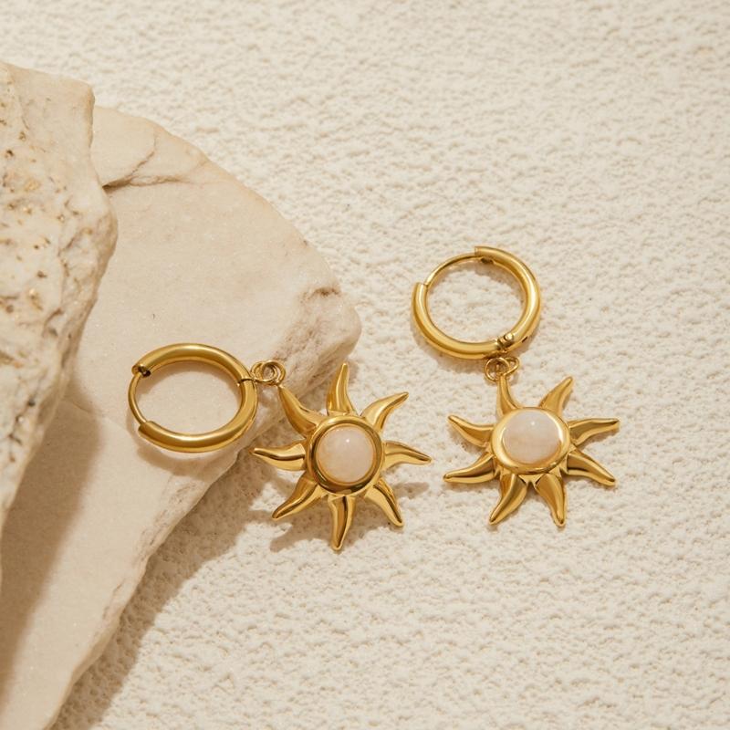 Minimalistické náušnice ve tvaru slunce Pozlacené Lehké designy Doplněk do uší Perfektní pro večerní událost