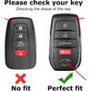2-Pack For Toyota Key Fob Cover With Keychain Key Case Fits -2025 Grand Highlander Camry RAV4 Prime Land Cruiser Corolla Cross Tundra Tacoma Sequoia
