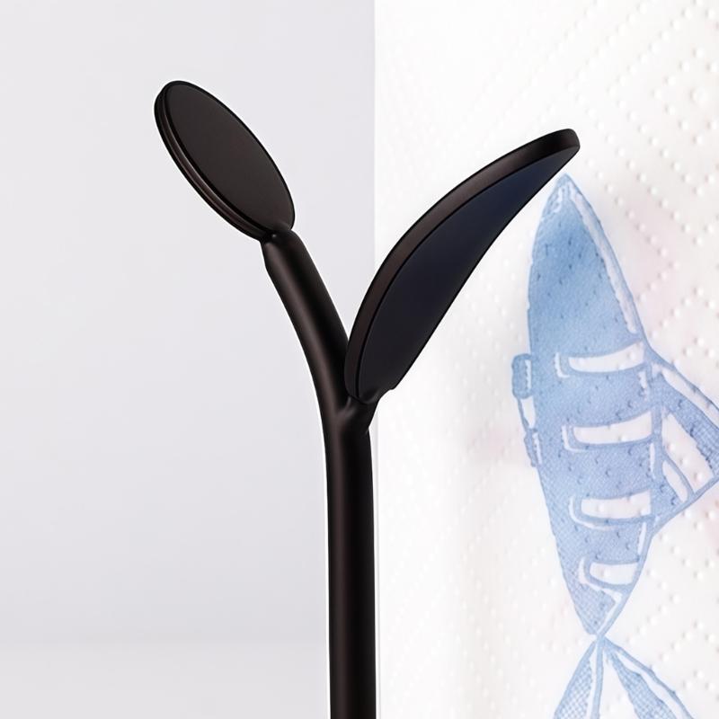 Attractive Retro Style Tissue Box Holder with Wood Base & Strong Metal Rod Wooden Tissue Dispenser for Countertops