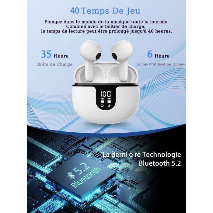 Bluetooth Headphones - OUTUOTWQ - Wireless 5.2 - Noise Reduction - Waterproof - Touch Control