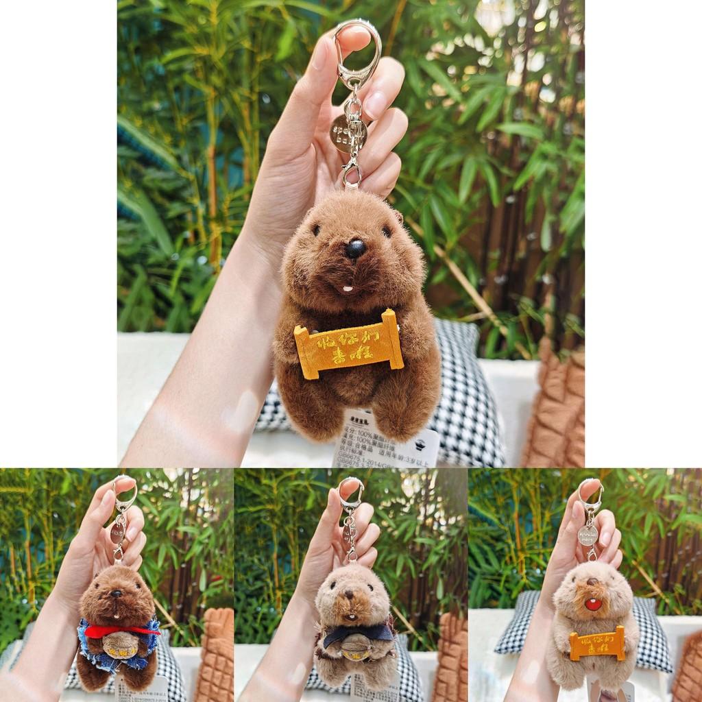 Marmots Plush Keychain With Effects For Backpack Decor