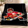 Calgary Flames Blanket Flannel Blanket Soft Cozy Plush Throw for Sofa Bed Lightweight Home Decoration Outdoor Camping