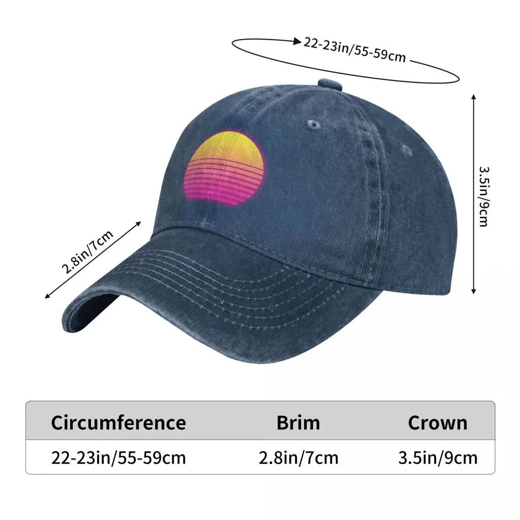 Retrowave Sun Icon of Synthwave Baseball Cap Vintage Fashion Women'S Hat 2024 Men'S