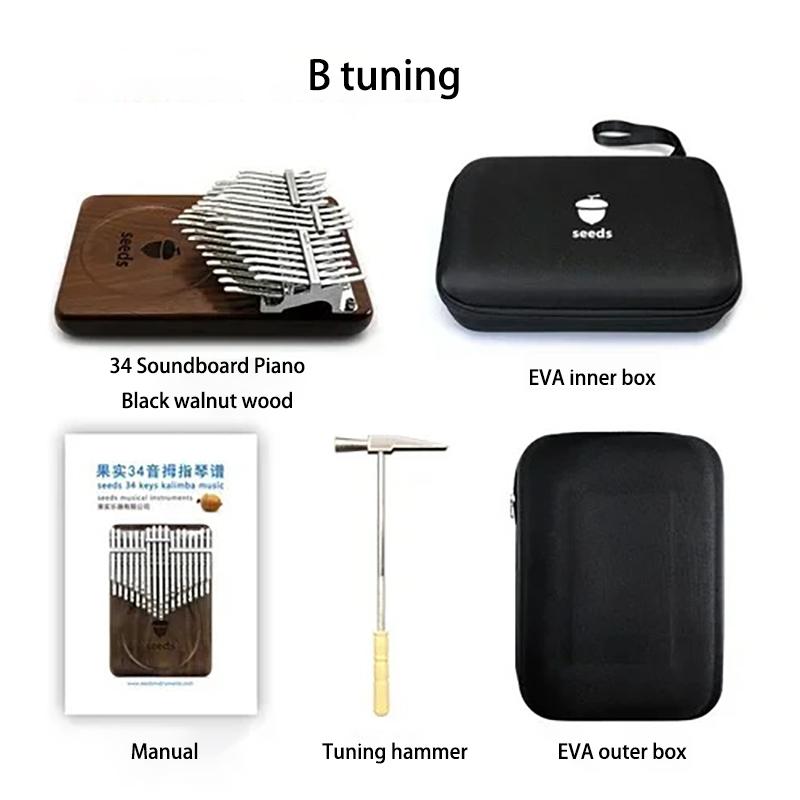 24 Keys Walnut Wood Kalimba Musical Keyboard Accessories Music Finger Piano Cute Gift