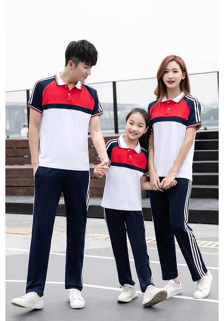 2021 Summer Couple's Loose Casual Sportswear Set - Breathable School or Group Class Uniform with Lapel Design