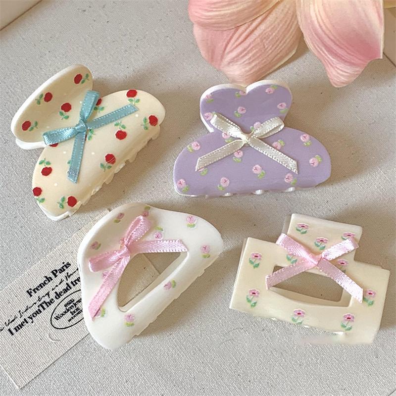 Süße Niedliche Kleine Haarspange Schleife Floral Schmetterling Katze Acetat Haarspange Haaraccessoires Für Frauen Mädchen Elegante Haiklammern