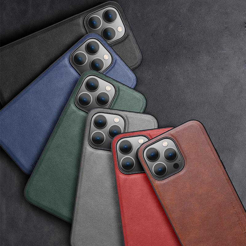 Funda For iPhone 14 Pro Max Case Vintage Leather + TPU Protective Back Cover for iPhone 14 Pro