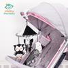 Happy Monkey Black & White Newborn Crib Mobile: Rotatable Wind Chime & Stroller Hanging Toy