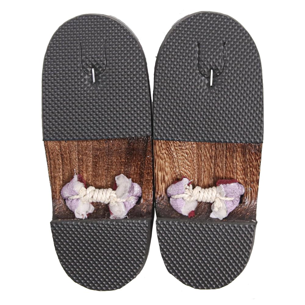 Geta Burnt Girls [KYOETSU] Clogs, Dull, Paulownia, (4 Lilac, Measurement_18_point_0_centimeters)