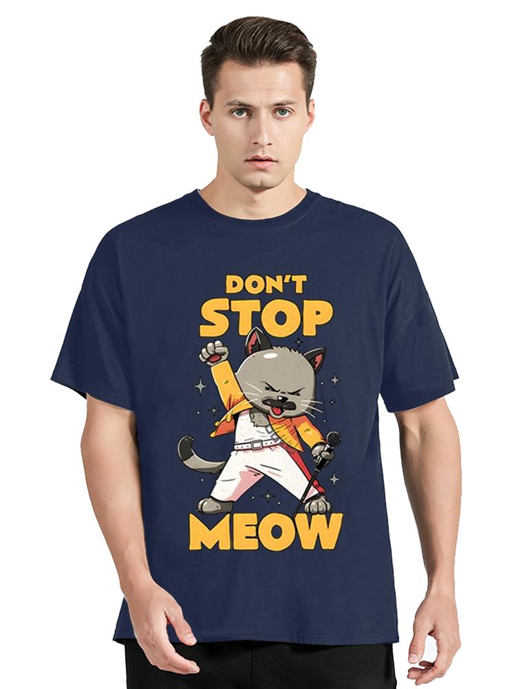 

2025 new model NT STOP MEOW Men Tshirt Printing SingingShort Sleeves Tees Hip Hop Street Style TShirt Unisex Tops Cotton Tshirt 4XL