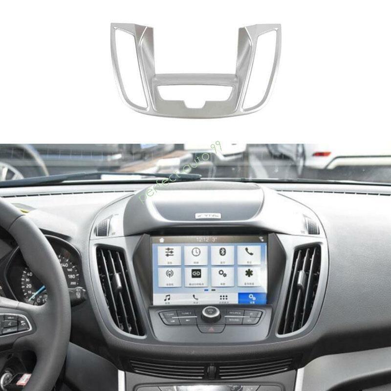 For Ford Escape Kuga 2017-2019 Matte Silver Middle Console Navigation Panel Trim