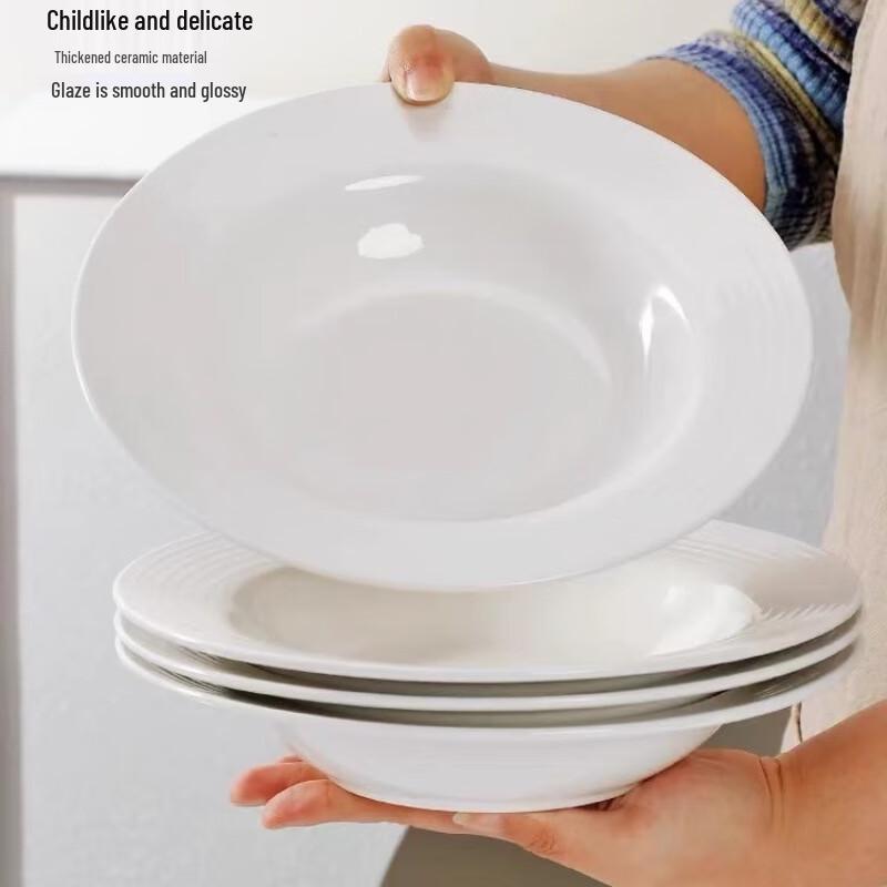 Wutuo Ceramic Threaded Straw Hat Dinner Plate Set