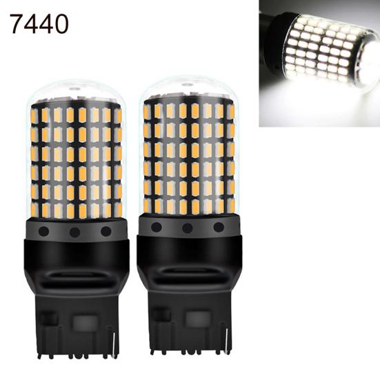 2 stk Canbus 1156/7440 3014 144SMD LED-blinklys for bil Bremselampe