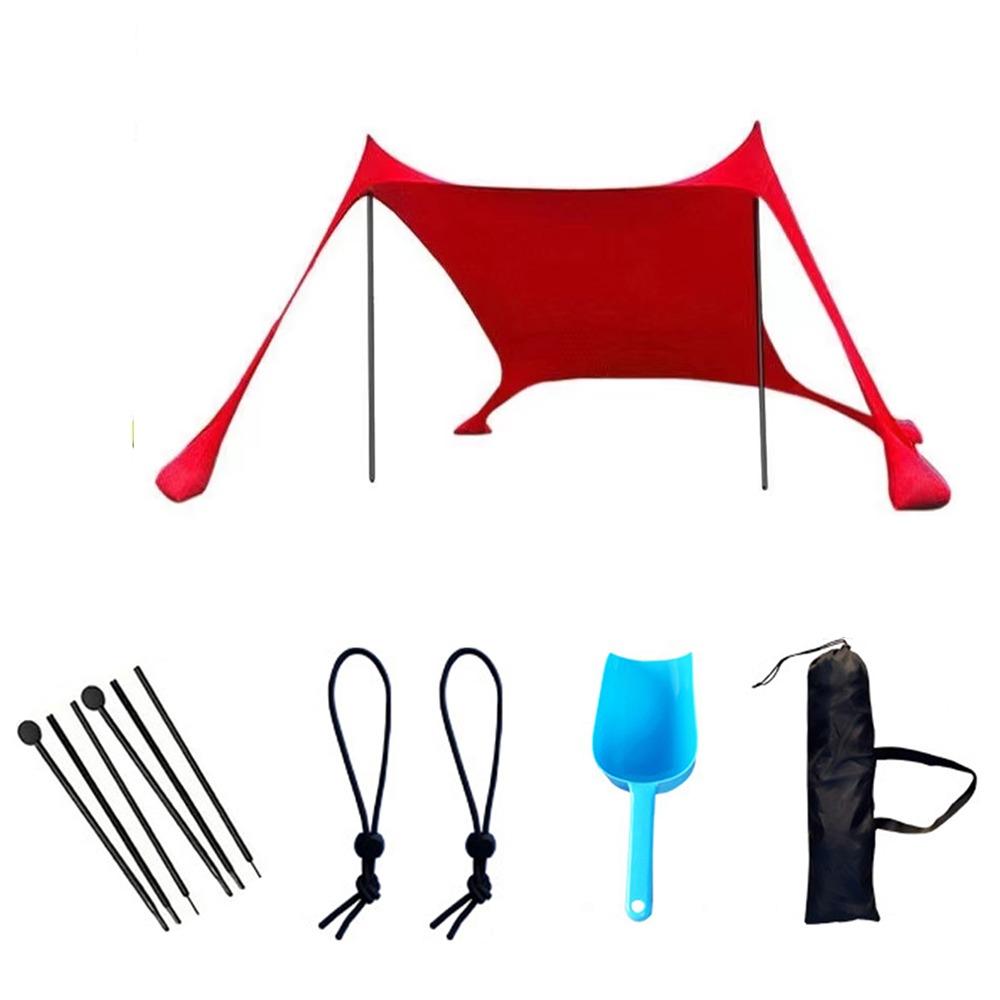 

Устойчивая к УФ-излучению пляжная эластичная палатка Портативный кемпинговый тент от солнца Навес Уличная пляжная палатка Уличная жизнь 200*160*150CM красный