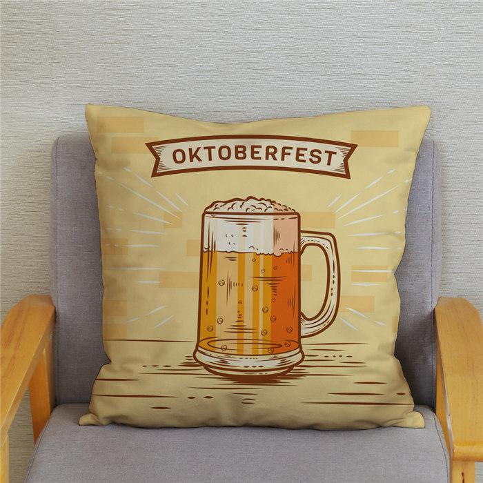 Vintage Beer Cushion Cover Peach Skin Pillowcase Fashion Home Decor Pillowcase Pillowcase