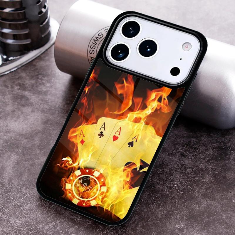 Ace of spades Poker Card Phone Case For iPhone 17 16 15 14 13 12 11 Pro Max Plus 17Air Soft Silicone Cover