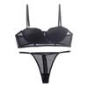 Summer 6 Color Sexy French 1/2 Cup Push Up Bra Set Fashion Women Lace Thin Cup Underwear Romantic Lavender Bras and Thong Set