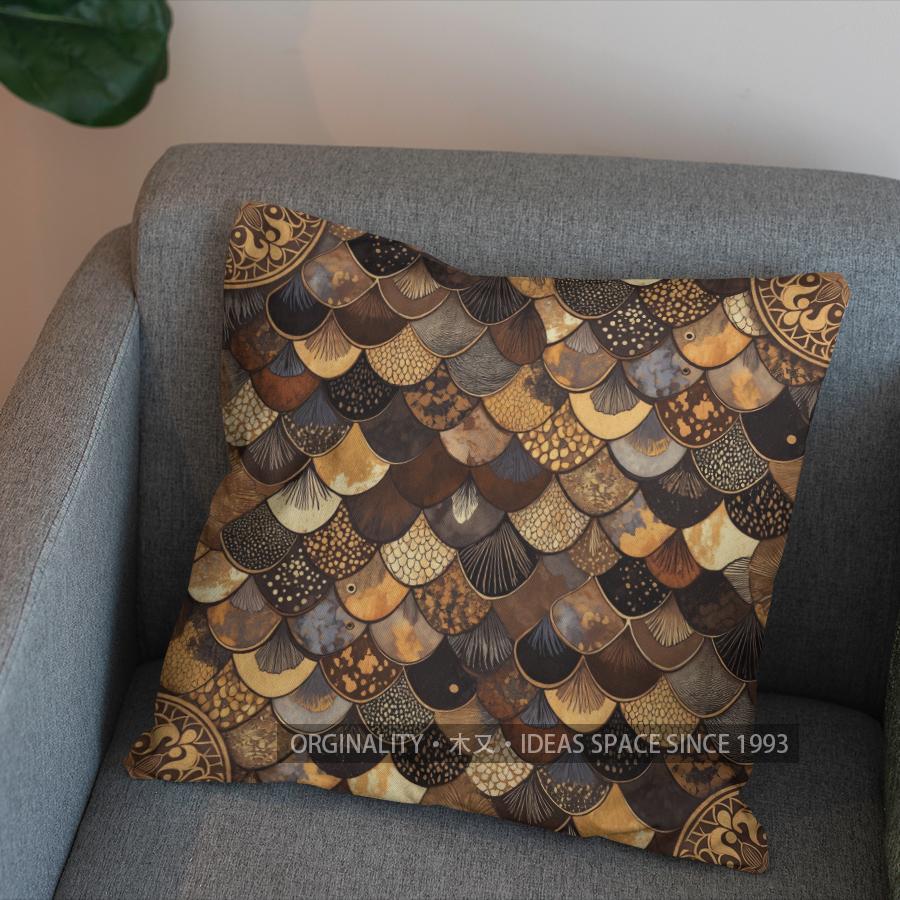 2D Colorful Koi Fish Wave Pattern Pillow Cover Pattern Cushion Cover Suitable For Sofa Bedroom Car Pillow Cover