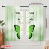 2pcs 2D flat printing Curtains Green Butterfly Peaceful Message Polyester Without Electricity Festive Holiday Use for Festive