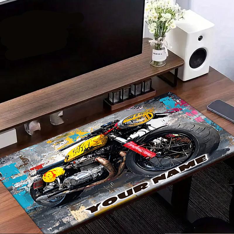 1PC Custom Name Custom Motorcycle Artwork Mouse pad, keyboard and mouse desk pad, for computer notebook Birthday Gift For Any Room Or Office