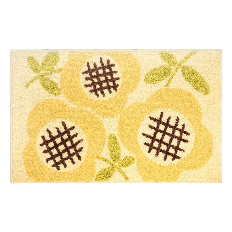 Ins Air Fresh Home Washroom Floor Mat Moisture-wicking Cushion Bathroom Carpet Entrance Door Mat Flocking Toilet Foot Mat