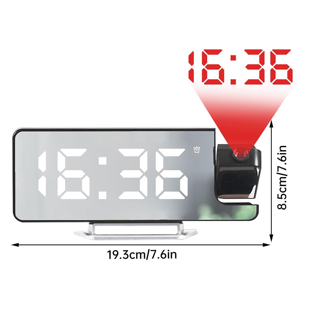 

Светодиодный цифровой будильник с вращением на 180°, проекционные часы для спальни, потолочные часы с дисплеем времени и температуры, часы с функцией повтора сигнала