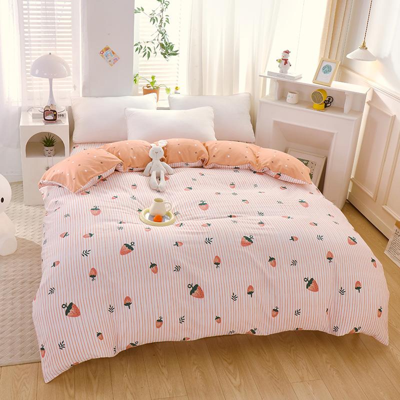 Pure Cotton Jet Printing Duvet Cover 200x230, Floral Plaid Quilt Cover is Comfortable and Breathable, and the Size of Double Bed