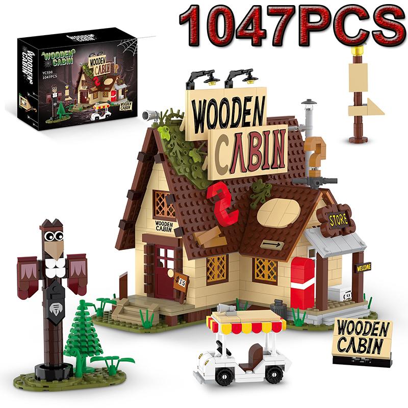 City Street View The Mystery Shack House Building Block Terror Town Toy For Kids Birthday Gifts Farm Architecture Bricks Model