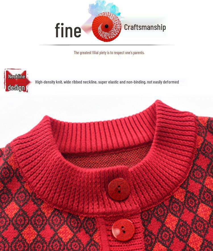 Grandma’s Cardigan: Spring & Autumn Outerwear for Elderly Women
