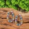 Vintage Bohemian Vacation Style Female Earrings Fashion Ethnic Unique Drop Oil Colorful Geometric Dangle Earrings Female Jewelry