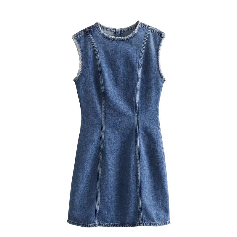 

Women s New Silm Splicing Sleeveless Dress Blue L