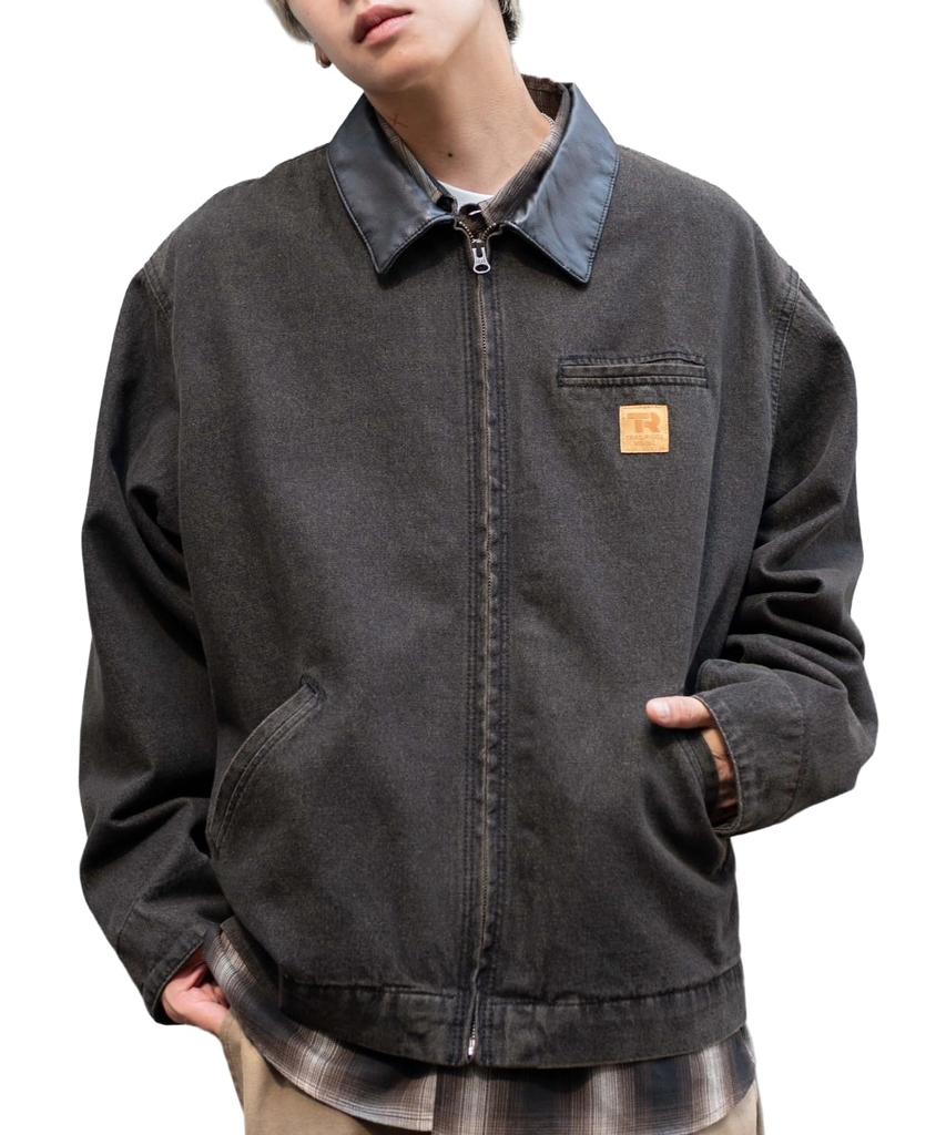 WEGO Workers Zip Denim Sonata Jacket, Men's, Medium, Black,