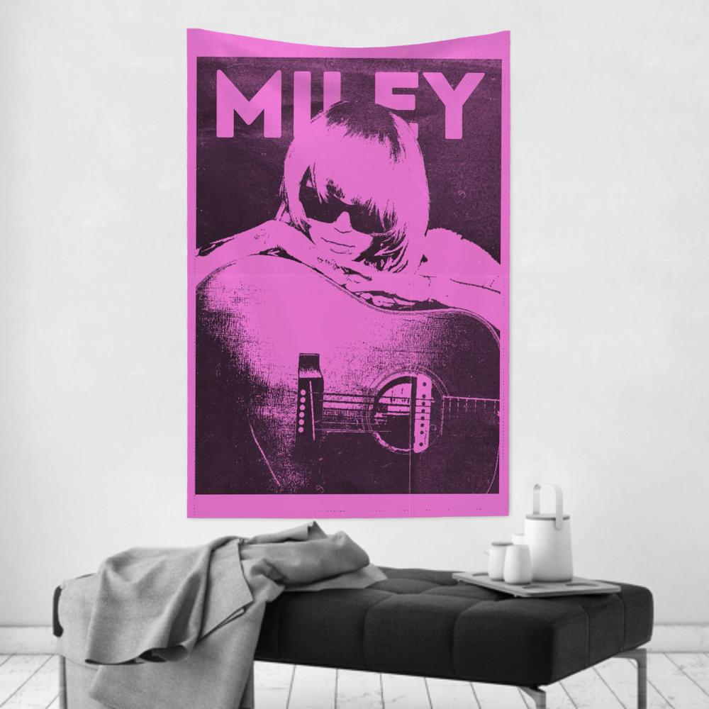 Us Singer Miley Tapestry Room Decor Cyrus Wall Cloth Party Hanging Background Room Decor Baby Room