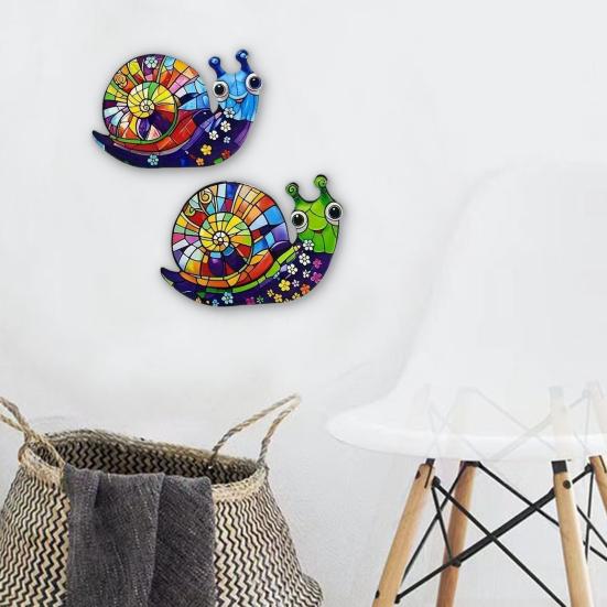 2Pcs Snail Wall Decals Self Adhesive Wall Stickers Waterproof Scratch-Resistant PVC Stickers for Patio Porch Fence Easy Peel And Stick DIY Wall Decor