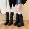 Wasteland Maillard Tall Knight Boots Women's Autumn and Winter Long Knight Boots Spice Girls Pant Pants Boots Pile Long Boots