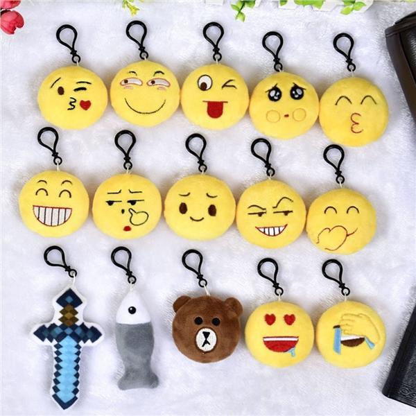 Cute Emoji iEmoji Emoticon Funny Toy Keychain Pocket Key Show Off